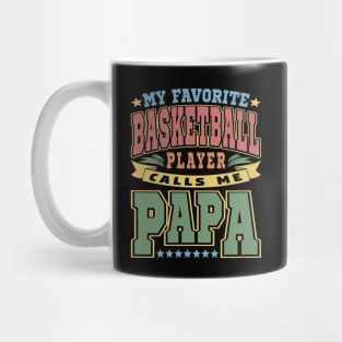 My Favorite Basketball Player Calls Me Papa Typography Vintage Mug